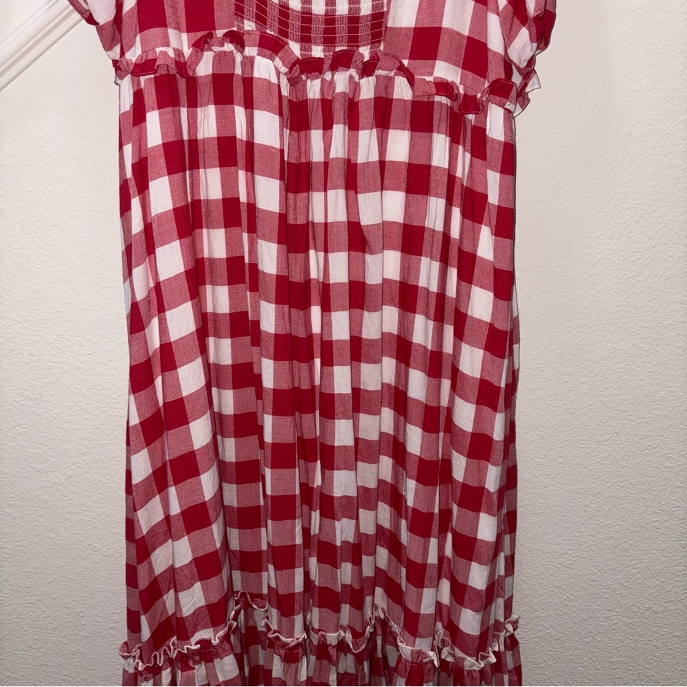 Ivy City Co Red and White Checkered Picnic Maxi Dress - Picture 8 of 11
